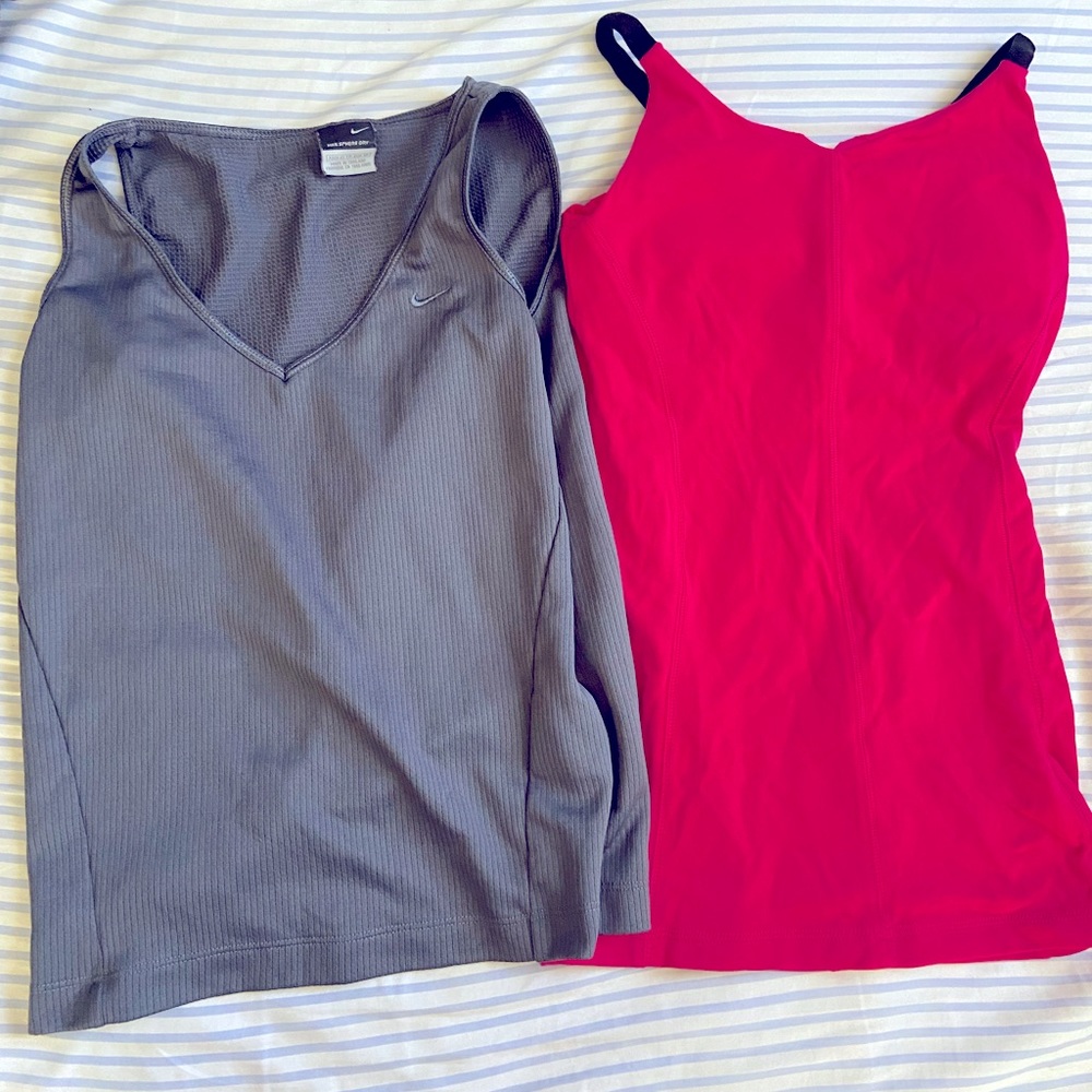 Nike Sphere Dri-Fit Tank & Champion Workout Tank with Built-In Sports Bra